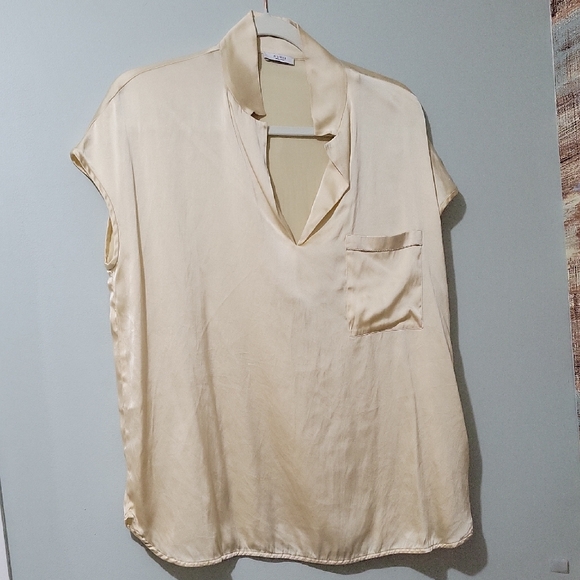 Peserico Tops - Peserico Italian Silk Blend Top Womens Sz XL Butter Yellow Blouse, Quiet Luxury